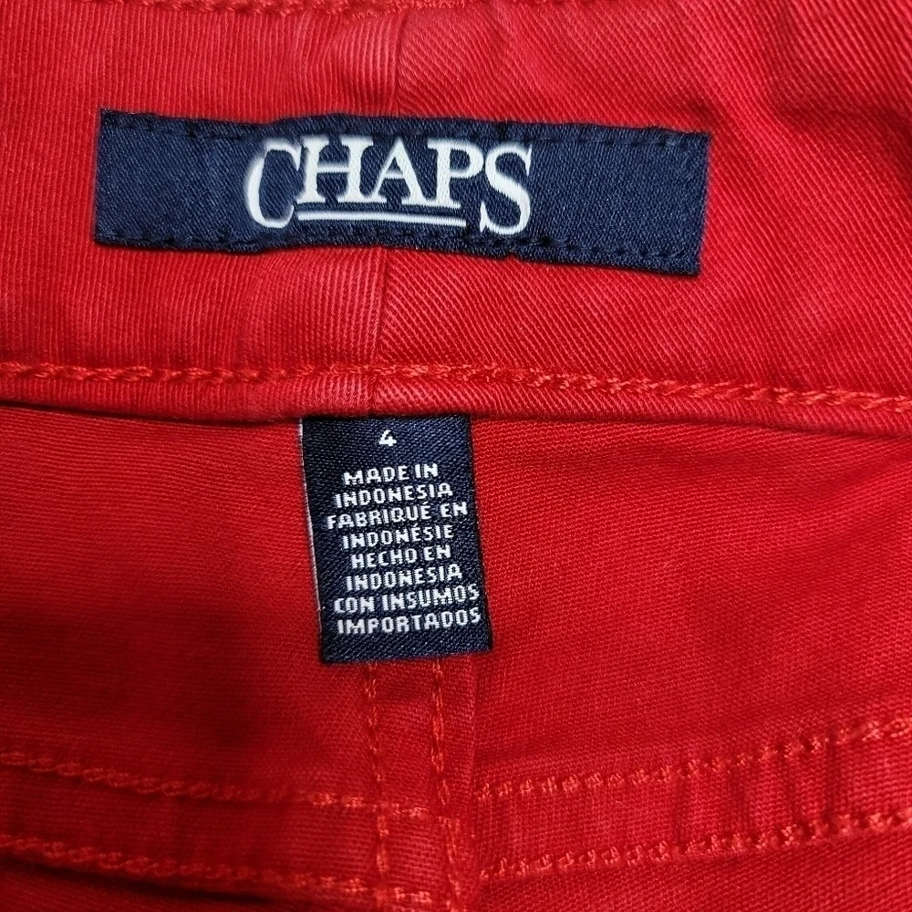Chaps Mid-rise Stretch Red Women's Capri/Knee Length Jeans Size 4 - Picture 5 of 13